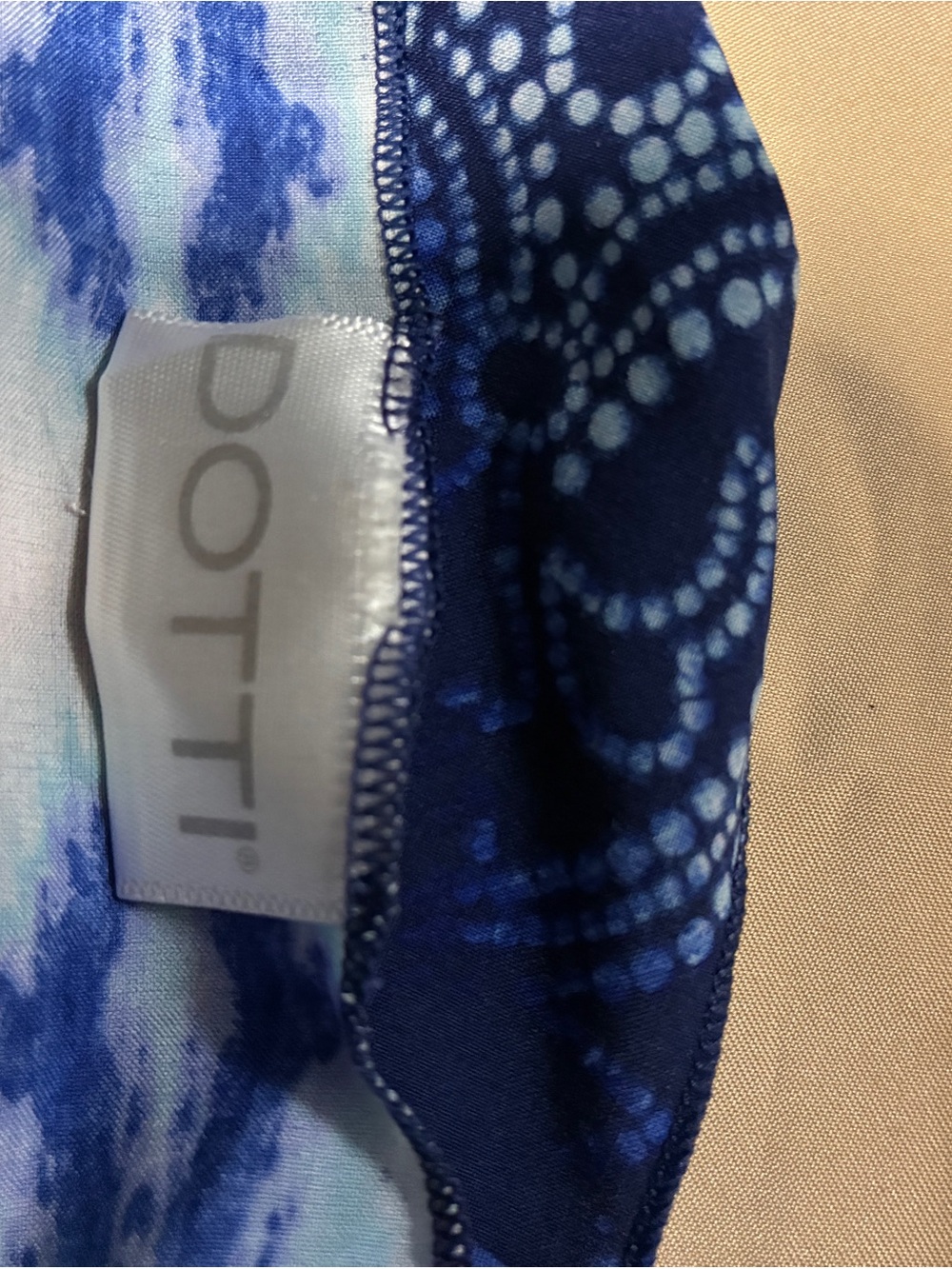 Dotti Blue and White Mixed-Print wrap around skirt Swim Coverup Romper - Picture 2 of 2